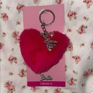 Forever 21 Barbie Pink Heart Keychain